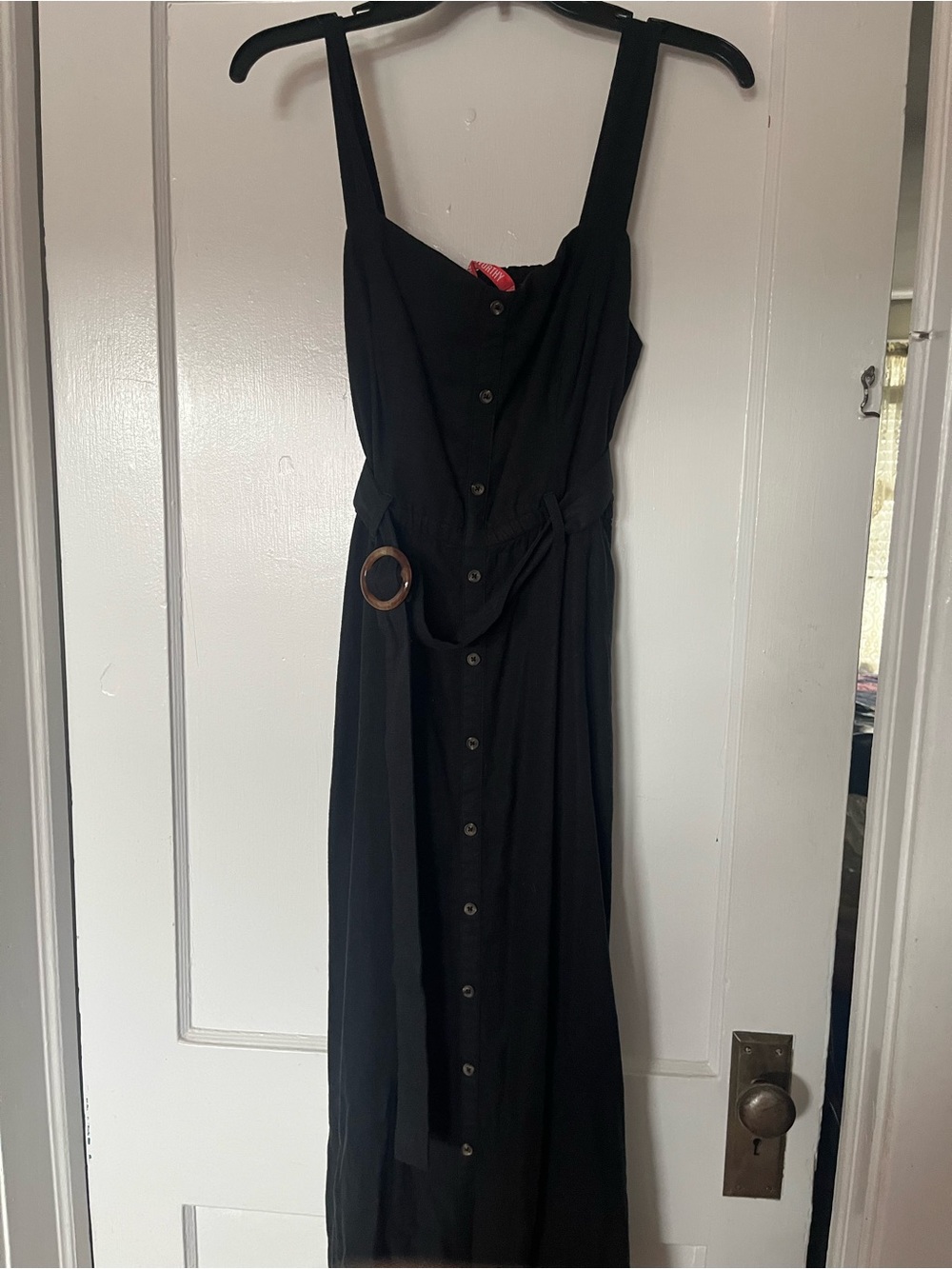 All Worthy by Hunter McGrady Black Button-Front Maxi Dress with Belt